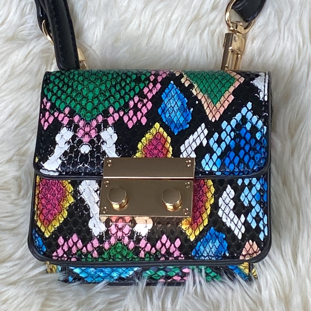 Dream Control Multi Color Python-Embossed Mini Bag - Picture 4 of 13